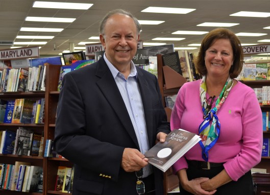 Executive Editor Wilson Wyatt with Kimberly Bushey, Manager of The News Center bookstore