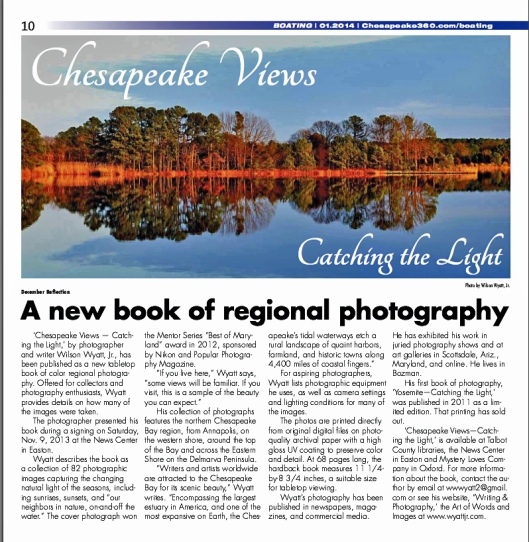 "December Reflection" photo and article in Chesapeake 360