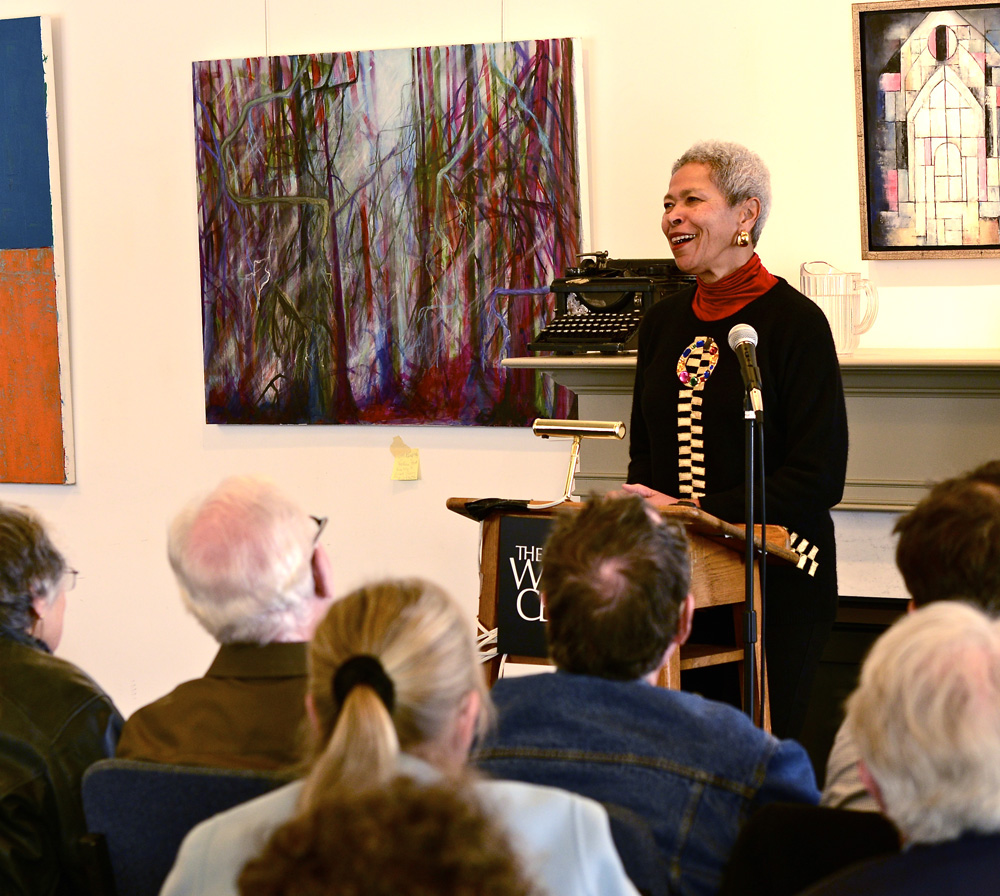 Essayist Sheila Walker reads from her essay "Pacific America is so African," her first literary essay outside of academic journals. She is a cultural anthropologist from Washington, D.C.