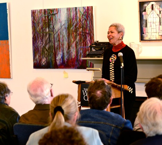 Essayist Sheila Walker reads from her essay "Pacific America is so African," her first literary essay outside of academic journals. She is a cultural anthropologist from Washington, D.C.